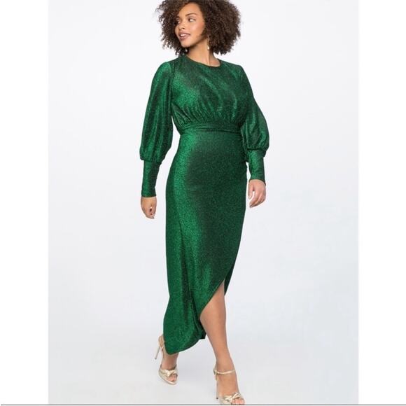 ELOQUII - Sparkle Maxi Dress with Wrap Skirt Sz 18 - Picture 3 of 11